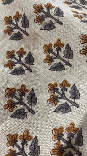 Linen fabric, Fabric by yard, Hand printed fabric, Block Print Fabric, Indian Fabric